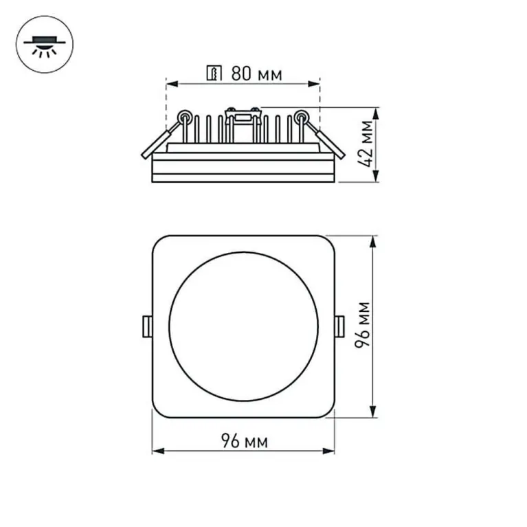 Встраиваемый светодиодный светильник Arlight LTD-96x96SOL-10W Warm White 3000K 017635 в Нижнем Новгороде