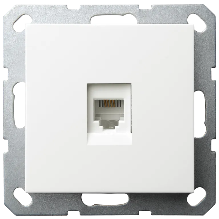 Телефонная розетка Jasmart разъем RJ11 с накладкой белый глянцевый G6101W в Нижнем Новгороде