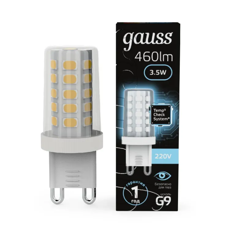 Лампа светодиодная Gauss G9 3,5W 4100К прозрачная 107009205 в Нижнем Новгороде