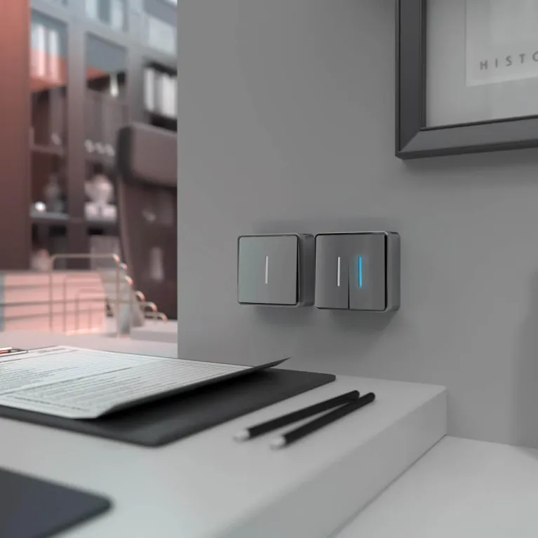 Выключатель двухклавишный с подсветкой Werkel Gallant серебряный W5020106 4690389167119 в Нижнем Новгороде