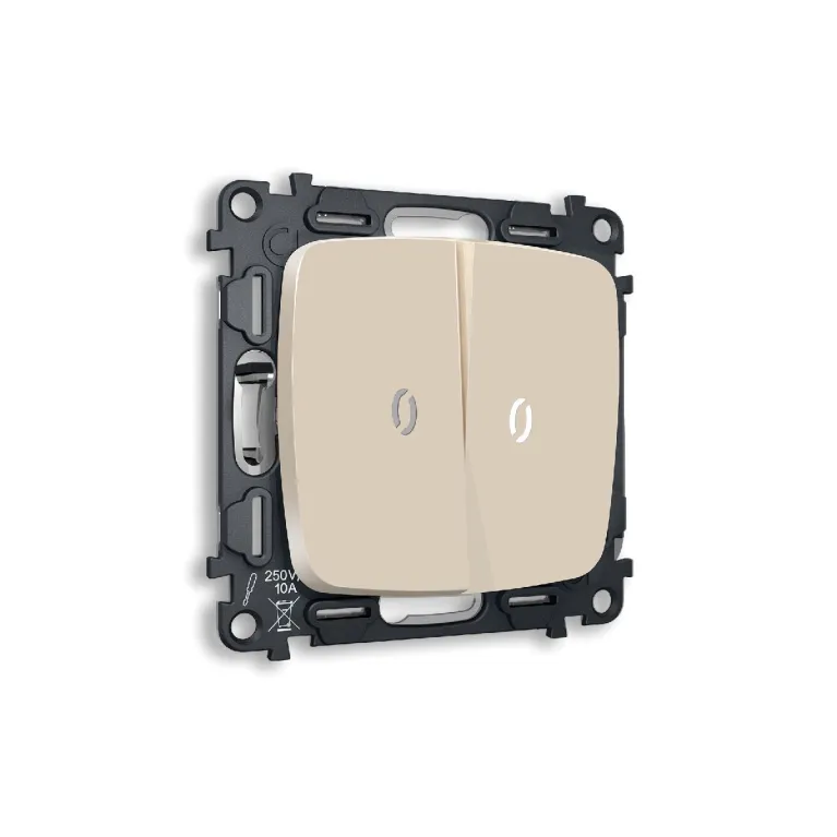 Комплект механизма 2-кл выключателя с подсветкой Ambrella Volt Omega MO324015 в Нижнем Новгороде