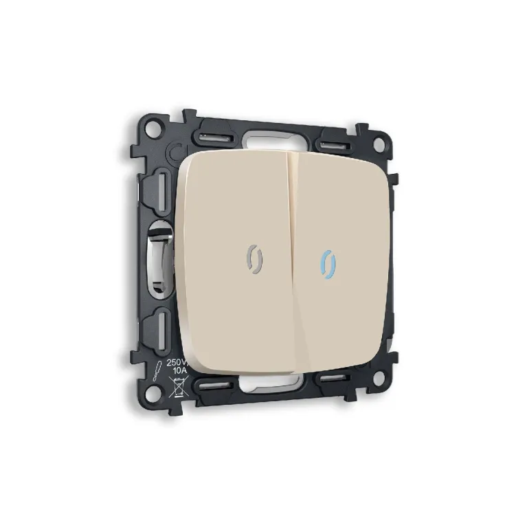 Комплект механизма 2-кл выключателя с подсветкой Ambrella Volt Omega MO324020 в Нижнем Новгороде