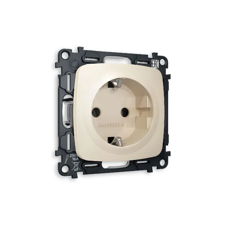 Комплект механизма розетки с/з на винтовых зажимах Ambrella Volt Omega MO326010 в Нижнем Новгороде