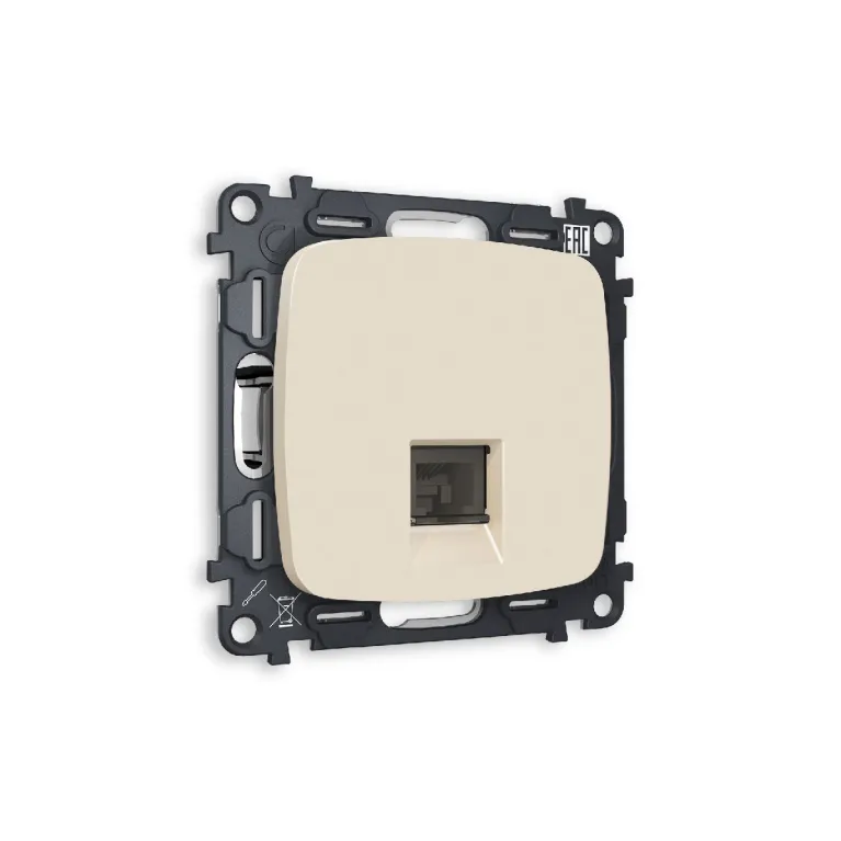 Комплект механизма телефонной розетки RJ-11(4P4C) со шторкой Ambrella Volt Omega MO332030 в Нижнем Новгороде