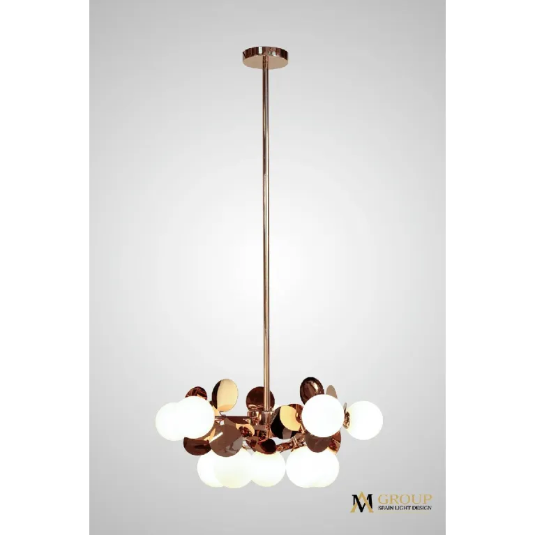 Люстра на штанге AM Group AM393 SP10 GOLD в Нижнем Новгороде