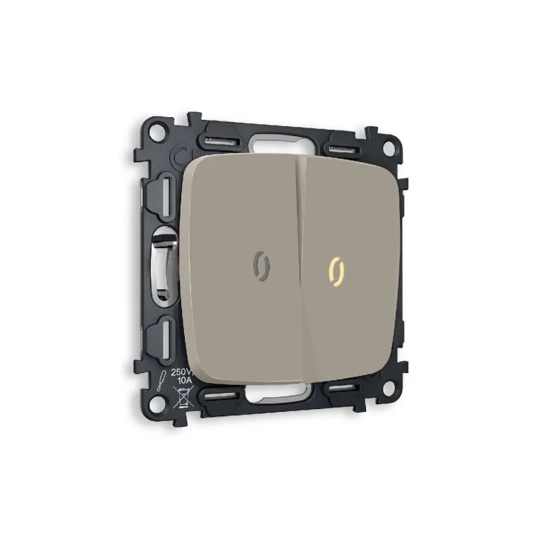 Комплект механизма 2-кл выключателя с подсветкой Ambrella Volt Omega MO364010 в Нижнем Новгороде