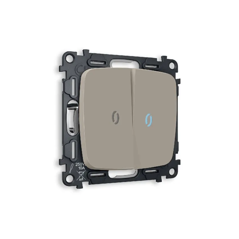 Комплект механизма 2-кл выключателя с подсветкой Ambrella Volt Omega MO364020 в Нижнем Новгороде