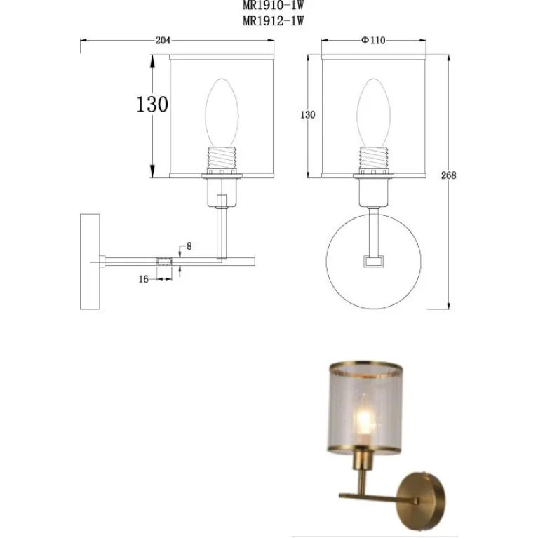 Бра MyFar Alen MR1910-1W в Нижнем Новгороде