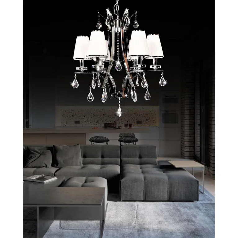 Подвесная люстра Lumina Deco Glamour LDP 66247-6 WT+CHR в Нижнем Новгороде
