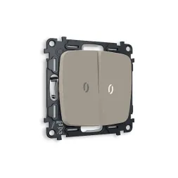 Комплект механизма 2-кл проходного выключателя с подсветкой Ambrella Volt Omega MO364035