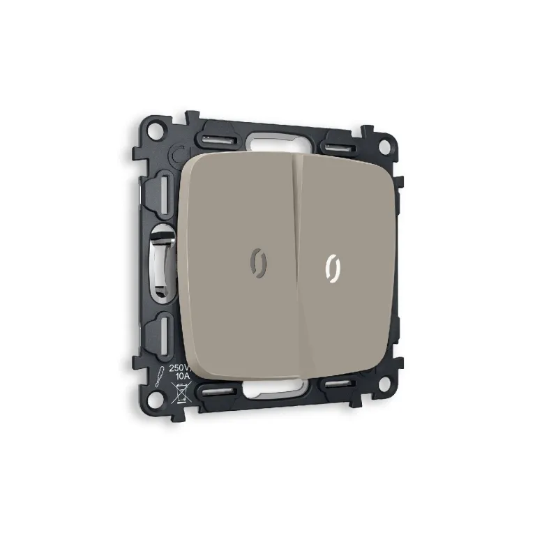 Комплект механизма 2-кл проходного выключателя с подсветкой Ambrella Volt Omega MO364035 в Нижнем Новгороде