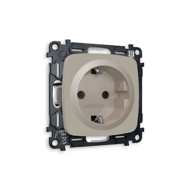 Комплект механизма розетки с/з со шторками Ambrella Volt Omega MO367010 в Нижнем Новгороде