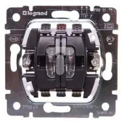 Выключатель двухклавишный Legrand Galea Life 10A 250V с подсветкой на 2 цепи 775869