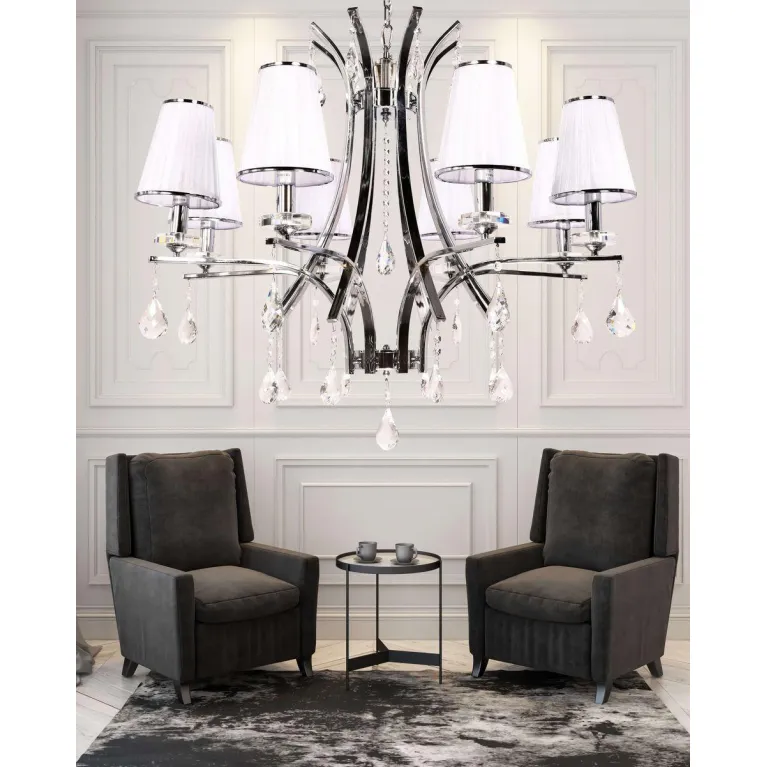 Подвесная люстра Lumina Deco Glamour LDP 66247-8 WT+CHR в Нижнем Новгороде
