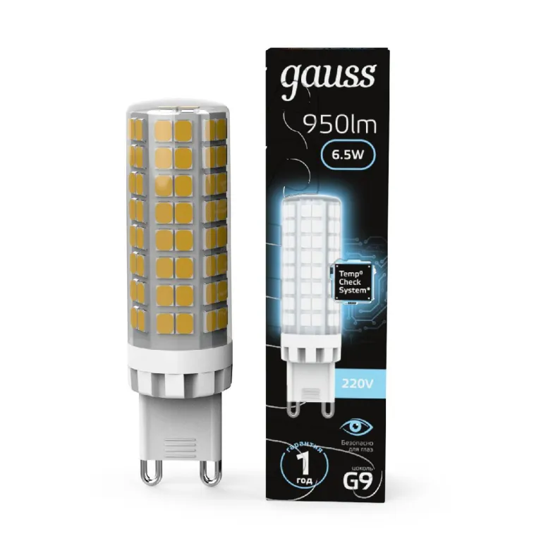 Лампа светодиодная Gauss G9 6,5W 4100К прозрачная 107309206 в Нижнем Новгороде