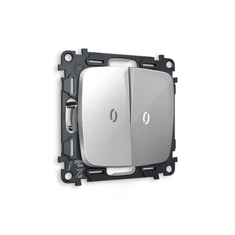 Комплект механизма 2-кл выключателя с подсветкой Ambrella Volt Omega MO404015 в Нижнем Новгороде