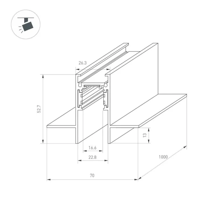 Встраиваемый магнитный шинопровод Arlight MAG-ORIENT-TRACK-2653-FDW-2000 (BK, FLAT) 041438 в Нижнем Новгороде