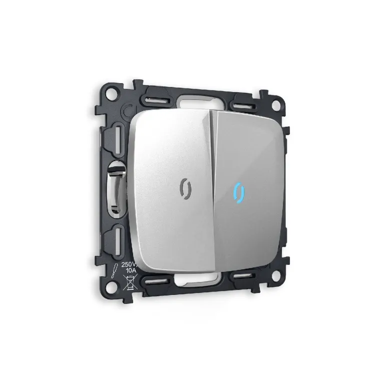 Комплект механизма 2-кл проходного выключателя с подсветкой Ambrella Volt Omega MO404040 в Нижнем Новгороде