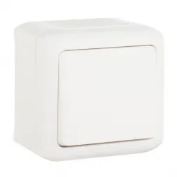 Выключатель одноклавишный кнопочный Legrand Quteo 6A 250V IP44 белый 782305