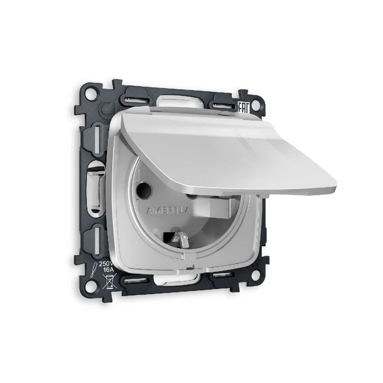 Комплект механизма розетки с/з со шторками и крышкой Ambrella Volt Omega MO408010 в Нижнем Новгороде