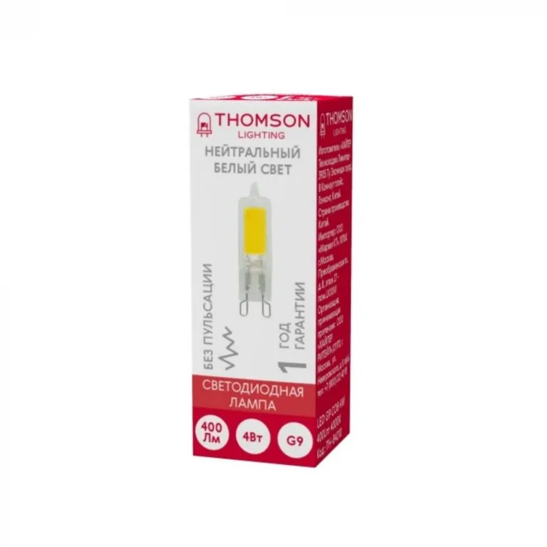 Лампа светодиодная Thomson G9 4W 4000K прозрачная TH-B4210 в Нижнем Новгороде
