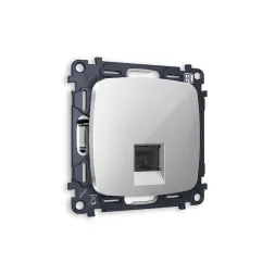 Комплект механизма телефонной розетки RJ-11(4P4C) со шторкой Ambrella Volt Omega MO412030