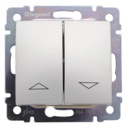 Переключатель управления жалюзи Legrand Valena Valena 10A 250V механическая блокировка алюминий 7701