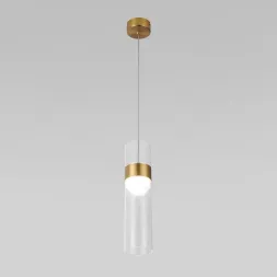 Подвесной светодиодный светильник Eurosvet Lumen 50244/1 Led латунь/прозрачный