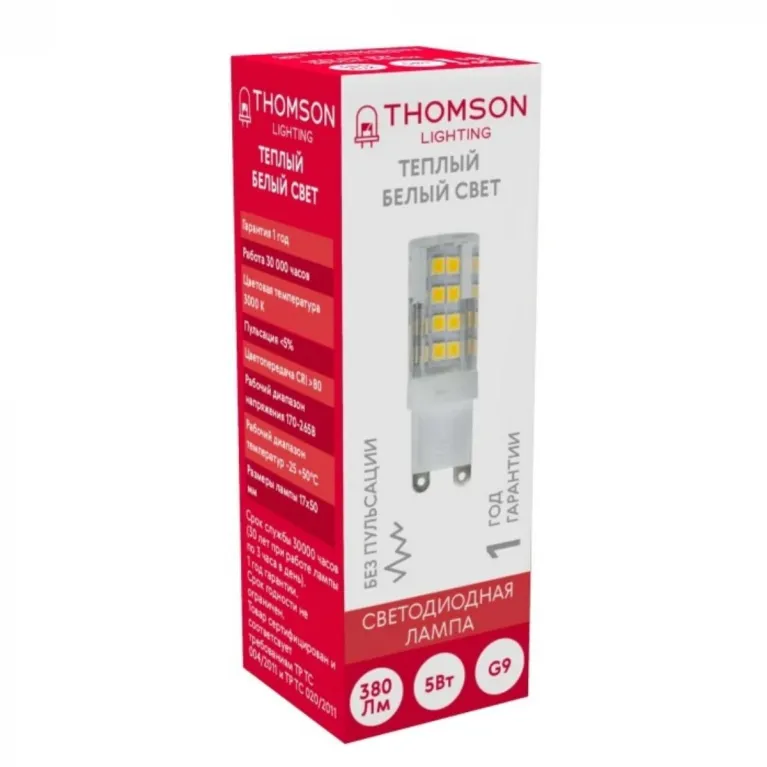 Лампа светодиодная Thomson G9 5W 3000K прозрачная TH-B4240 в Нижнем Новгороде