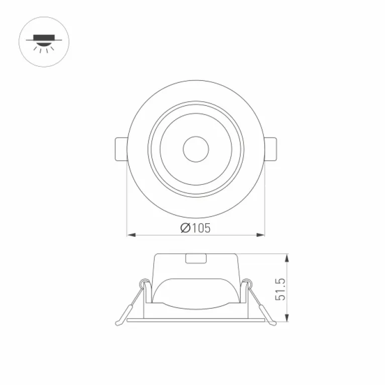 Встраиваемый светильник Arlight LTD-Polar-Turn-R105-10W Warm3000 032867 в Нижнем Новгороде