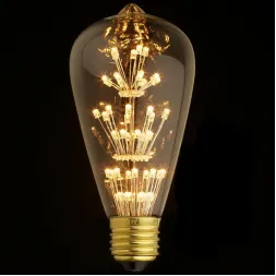 Лампа светодиодная филаментная E27 3W прозрачная ST64-47LED