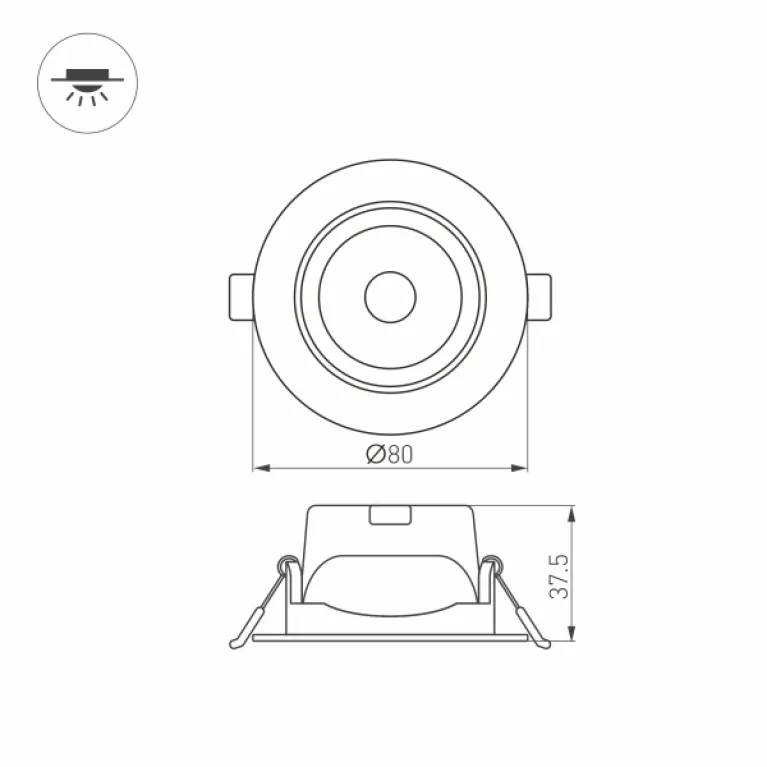 Встраиваемый светильник Arlight LTD-Polar-Turn-R80-5W Warm3000 032857 в Нижнем Новгороде