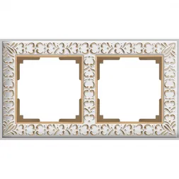 Рамка Antik на 2 поста белое золото WL07-Frame-01 4690389099182