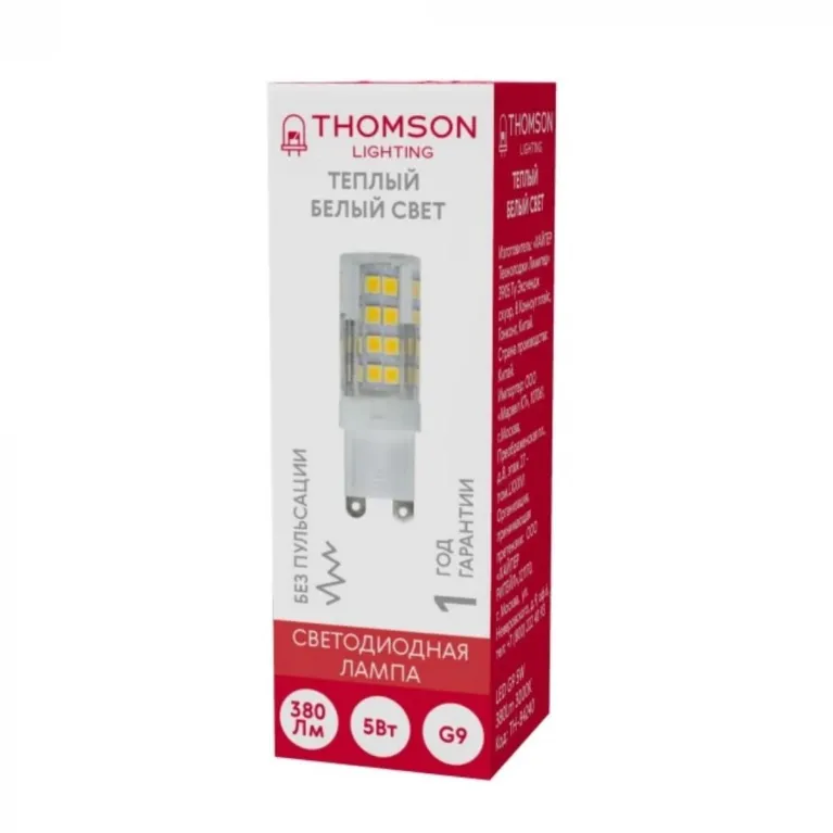 Лампа светодиодная Thomson G9 5W 3000K прозрачная TH-B4240 в Нижнем Новгороде