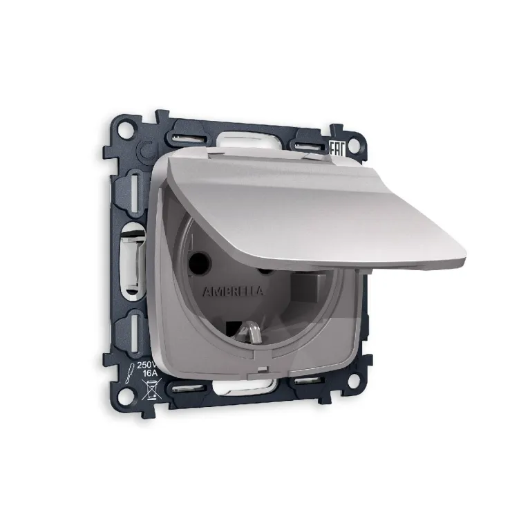 Комплект механизма розетки с/з со шторками и крышкой Ambrella Volt Omega MO508010 в Нижнем Новгороде