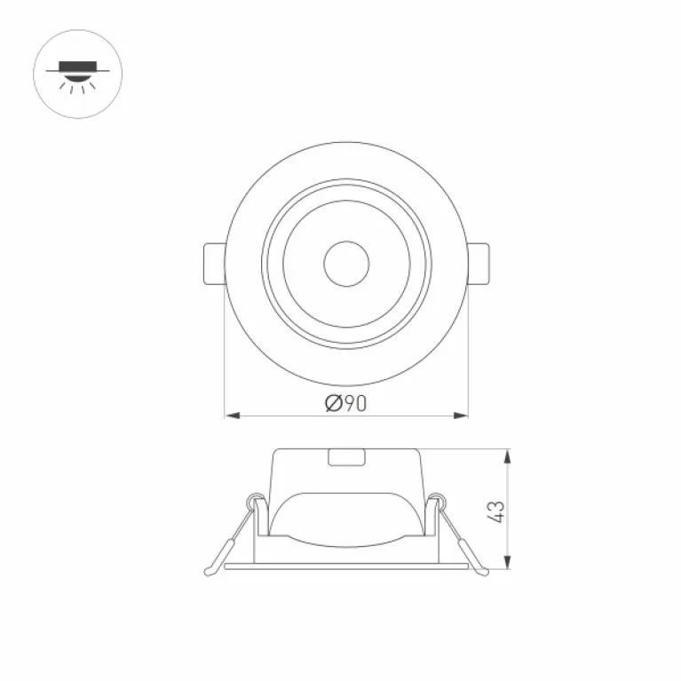 Встраиваемый светильник Arlight LTD-Polar-Turn-R90-7W Warm3000 032310 в Нижнем Новгороде
