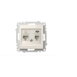 Розетка компьютерная + TF. (Cat 6) ELBI Zena Vega 609-010200-249
