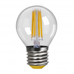 Лампа светодиодная филаментная Voltega E27 4W 2800К шар прозрачный VG10-G1E27warm4W-F 7010