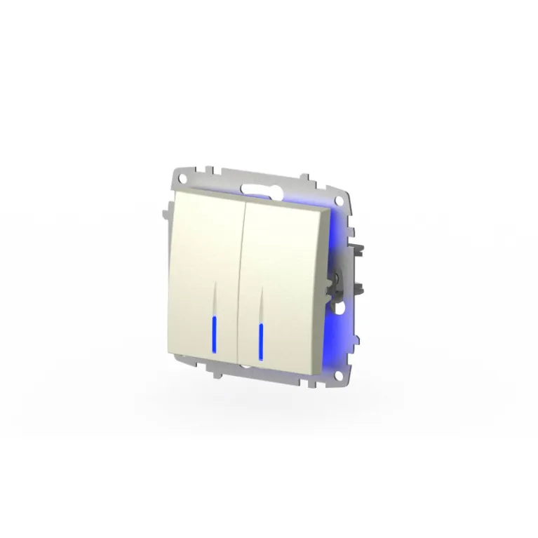 Выключатель двухклавишный с подсветкой ELBI Zena Vega 609-010300-203 в Нижнем Новгороде