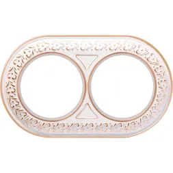 Рамка Antik Runda на 2 поста белое золото WL70-frame-02 4690389106507