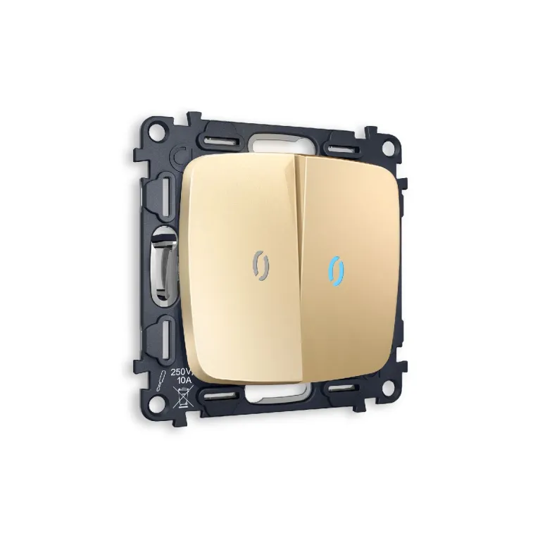 Комплект механизма 2-кл выключателя с подсветкой Ambrella Volt Omega MO604020 в Нижнем Новгороде