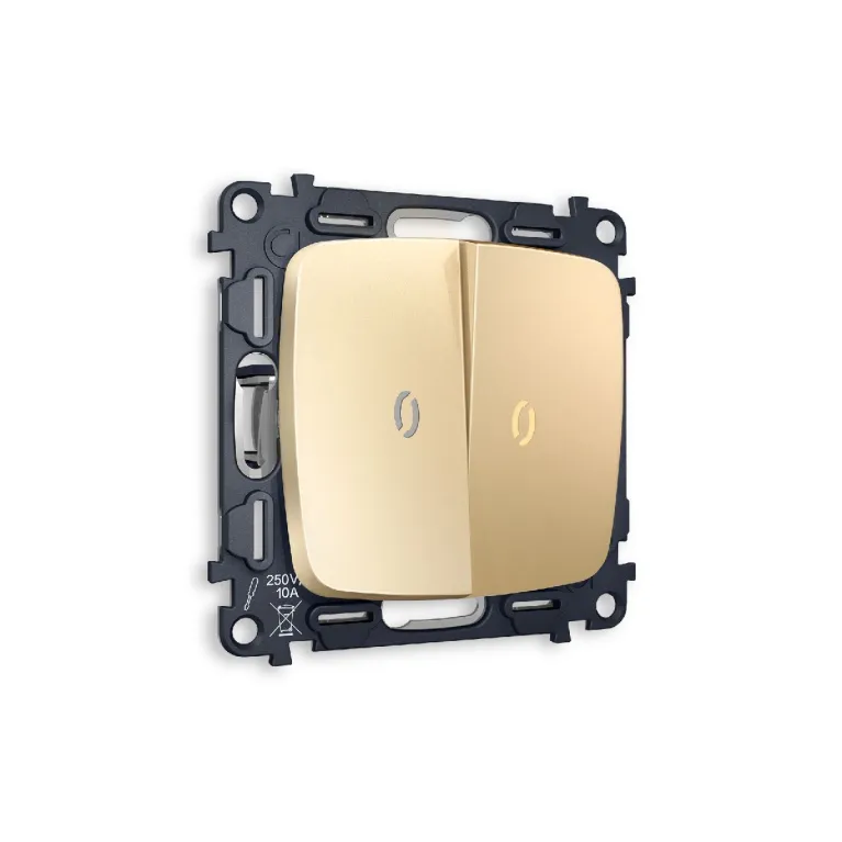 Комплект механизма 2-кл проходного выключателя с подсветкой Ambrella Volt Omega MO604030 в Нижнем Новгороде