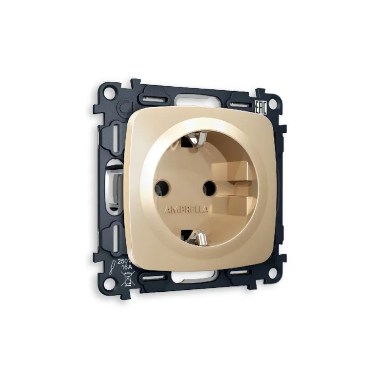 Комплект механизма розетки с/з на винтовых зажимах Ambrella Volt Omega MO606010 в Нижнем Новгороде