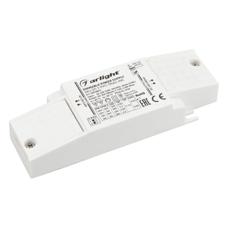 Блок питания Arlight ARJ-SP-7-PFC-Triac-INS (7W, 7-13V, 0.35-0.5A) 028188(1) в Нижнем Новгороде
