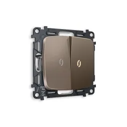Комплект механизма 2-кл выключателя с подсветкой Ambrella Volt Omega MO634010