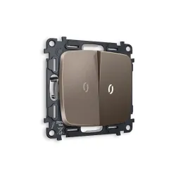 Комплект механизма 2-кл выключателя с подсветкой Ambrella Volt Omega MO634015