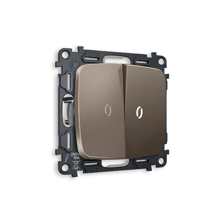 Комплект механизма 2-кл выключателя с подсветкой Ambrella Volt Omega MO634015 в Нижнем Новгороде
