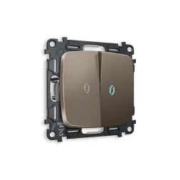 Комплект механизма 2-кл выключателя с подсветкой Ambrella Volt Omega MO634020