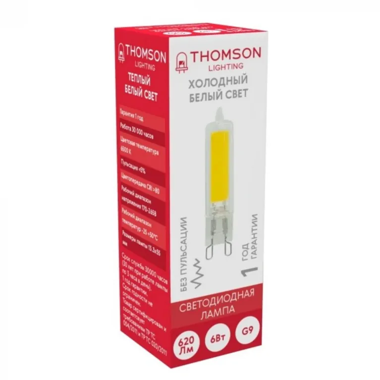 Лампа светодиодная Thomson G9 6W 6500K прозрачная TH-B4239 в Нижнем Новгороде