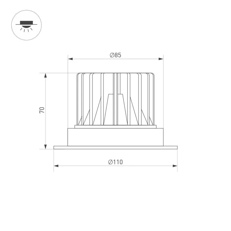 Встраиваемый светодиодный светильник Arlight MS-Atlas-Trimless-R70-12W Day4000 037057 в Нижнем Новгороде